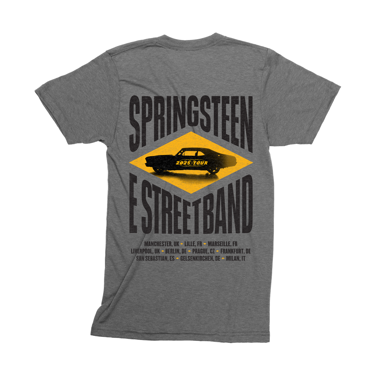 Springsteen & The E-Street Band 2025 Europe Tour Grey Tee