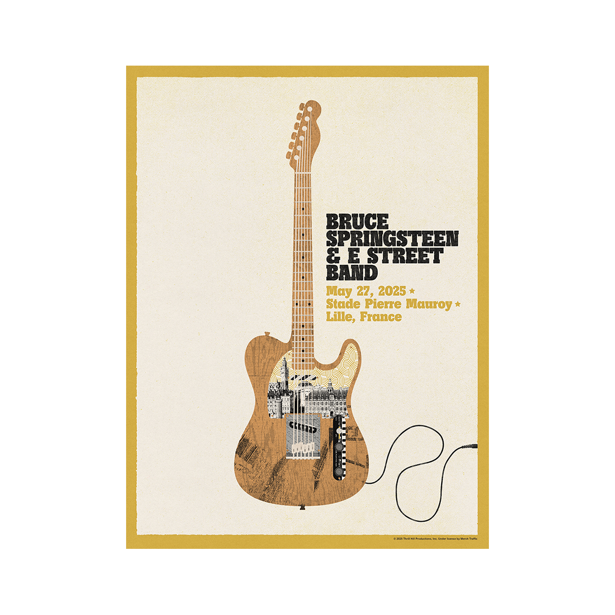 Lille 27th May Bruce Springsteen and E Street Band World Tour 2025 Poster - Limited Edition