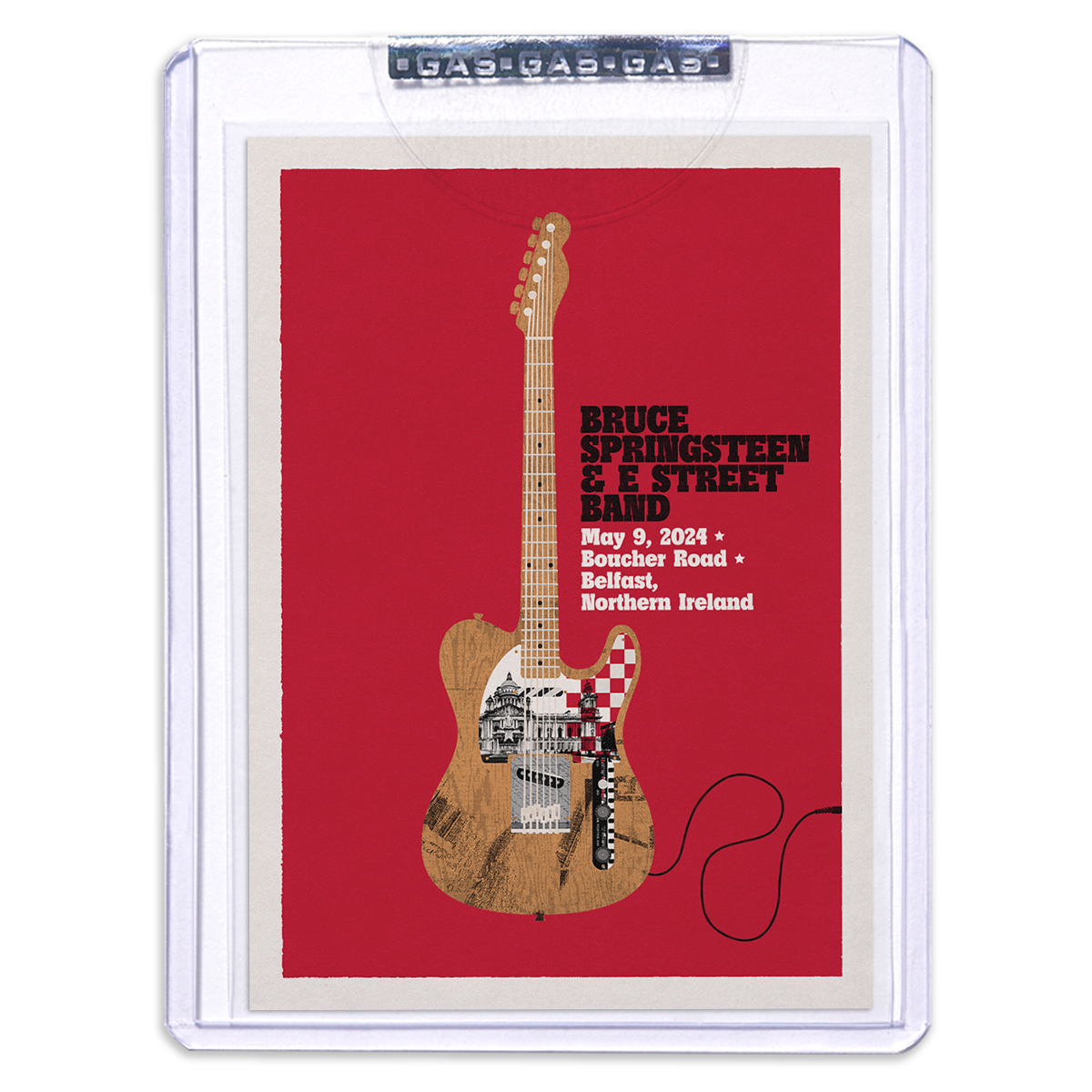 GAS BELFAST MAY 9TH Bruce Springsteen & The E-Street Band European Tour 2024 Setlist Trading Card