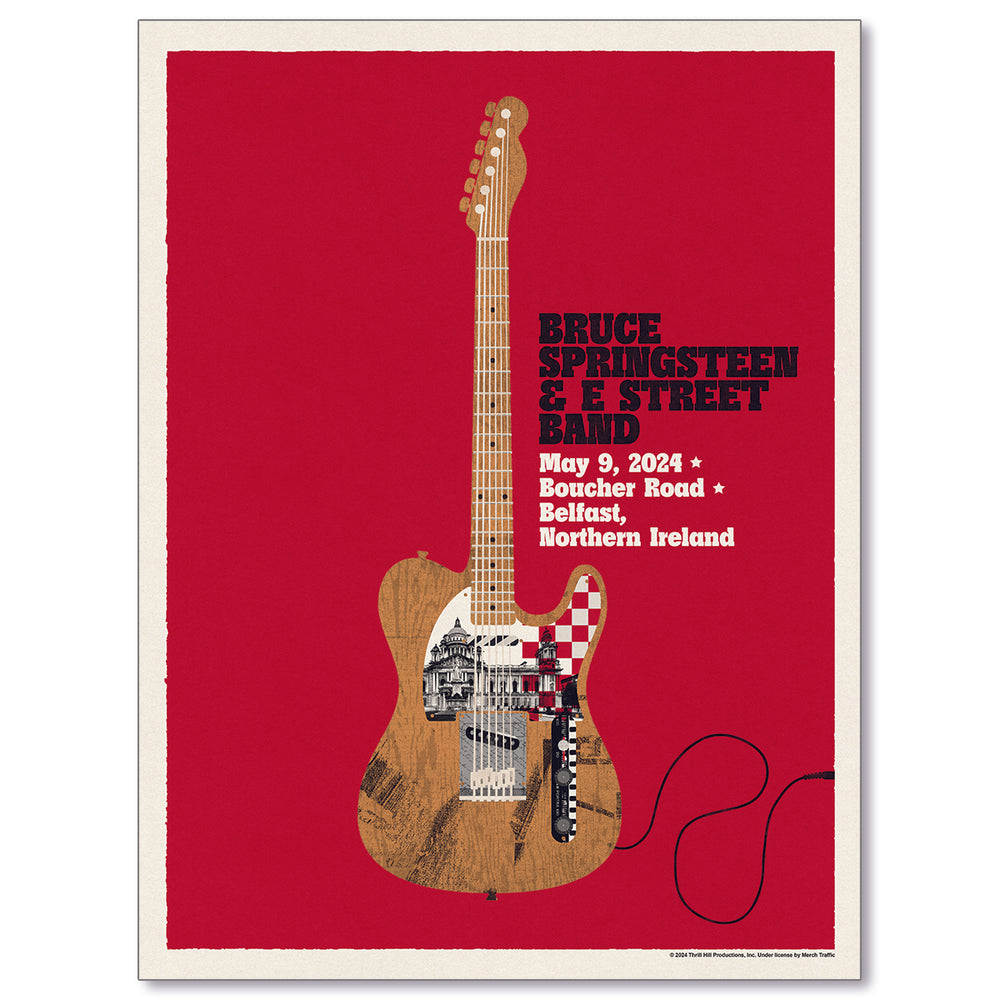 Belfast 9th May Bruce Springsteen and E Street Band World Tour 2024 Poster - Limited Edition