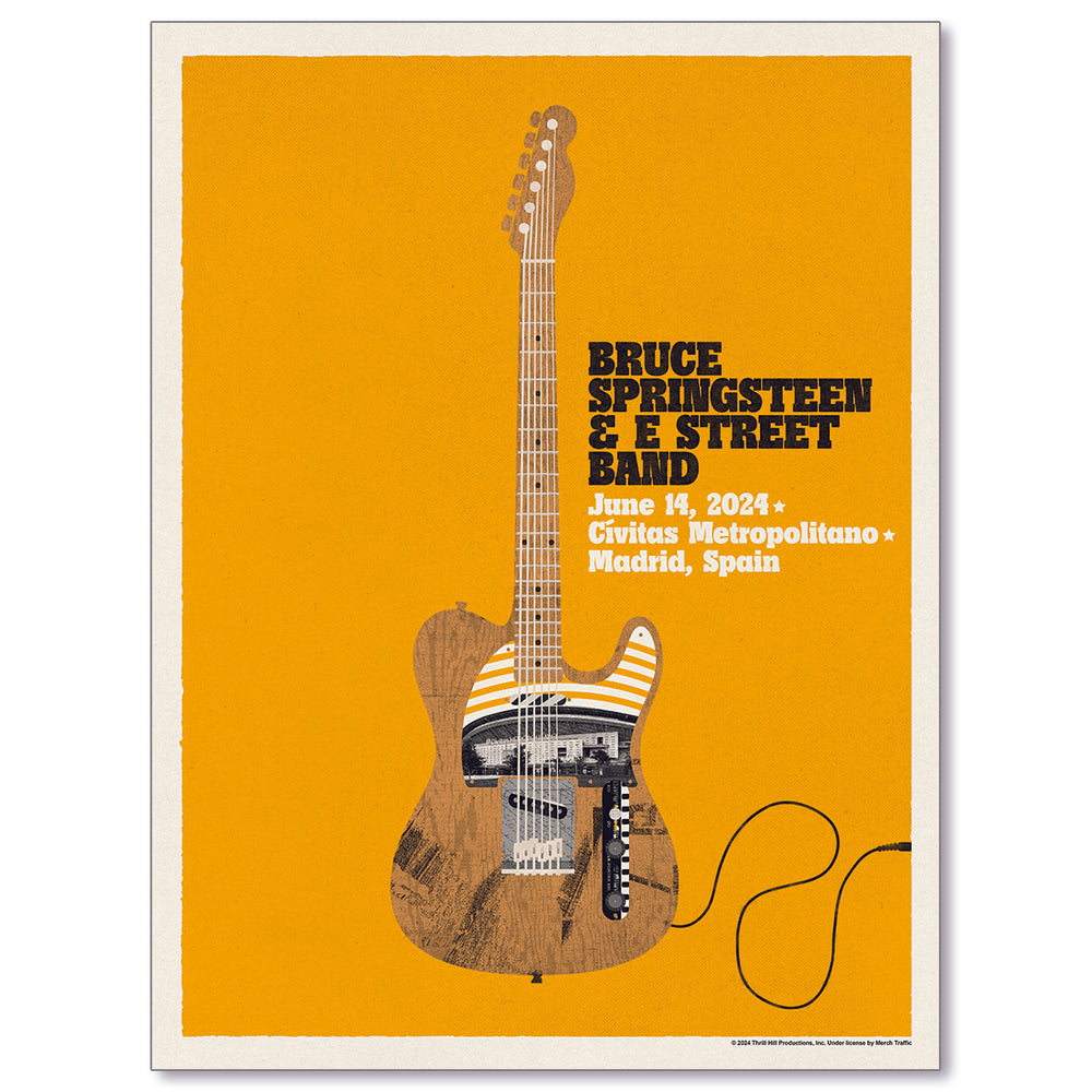 Madrid 14th June Bruce Springsteen and E Street Band World Tour 2024 Poster - Limited Edition