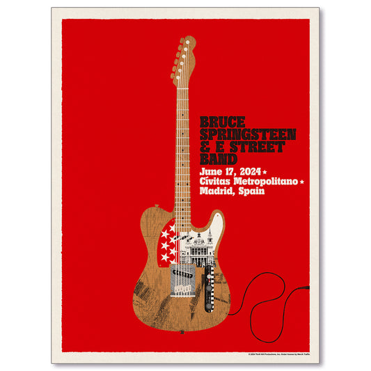Madrid 17th June Bruce Springsteen and E Street Band World Tour 2024 Poster - Limited Edition