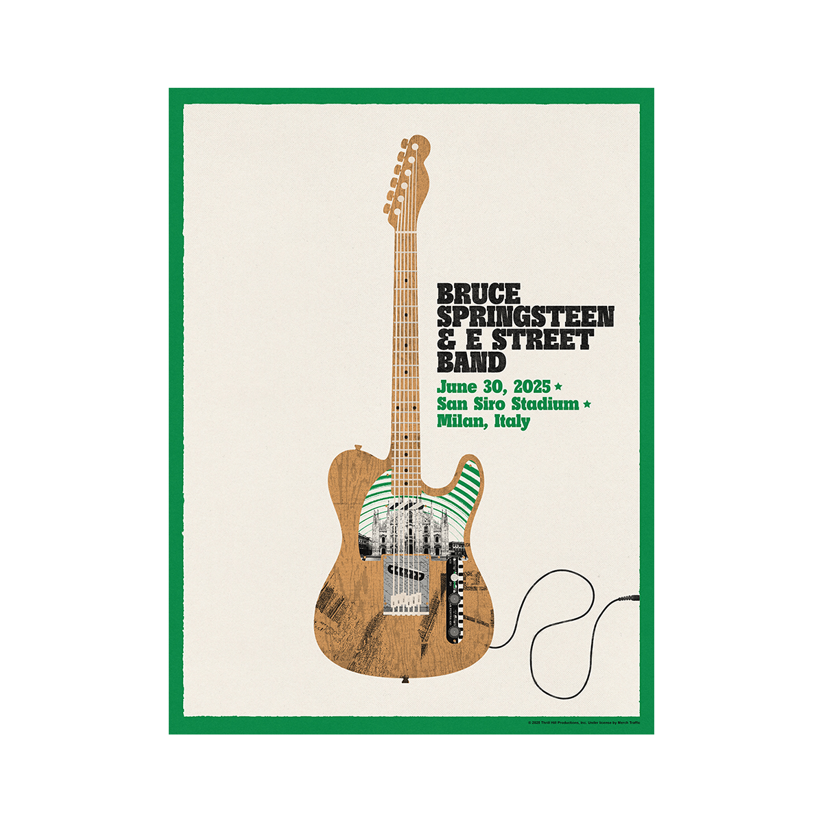 Milan 30th June Bruce Springsteen and E Street Band World Tour 2025 Poster - Limited Edition