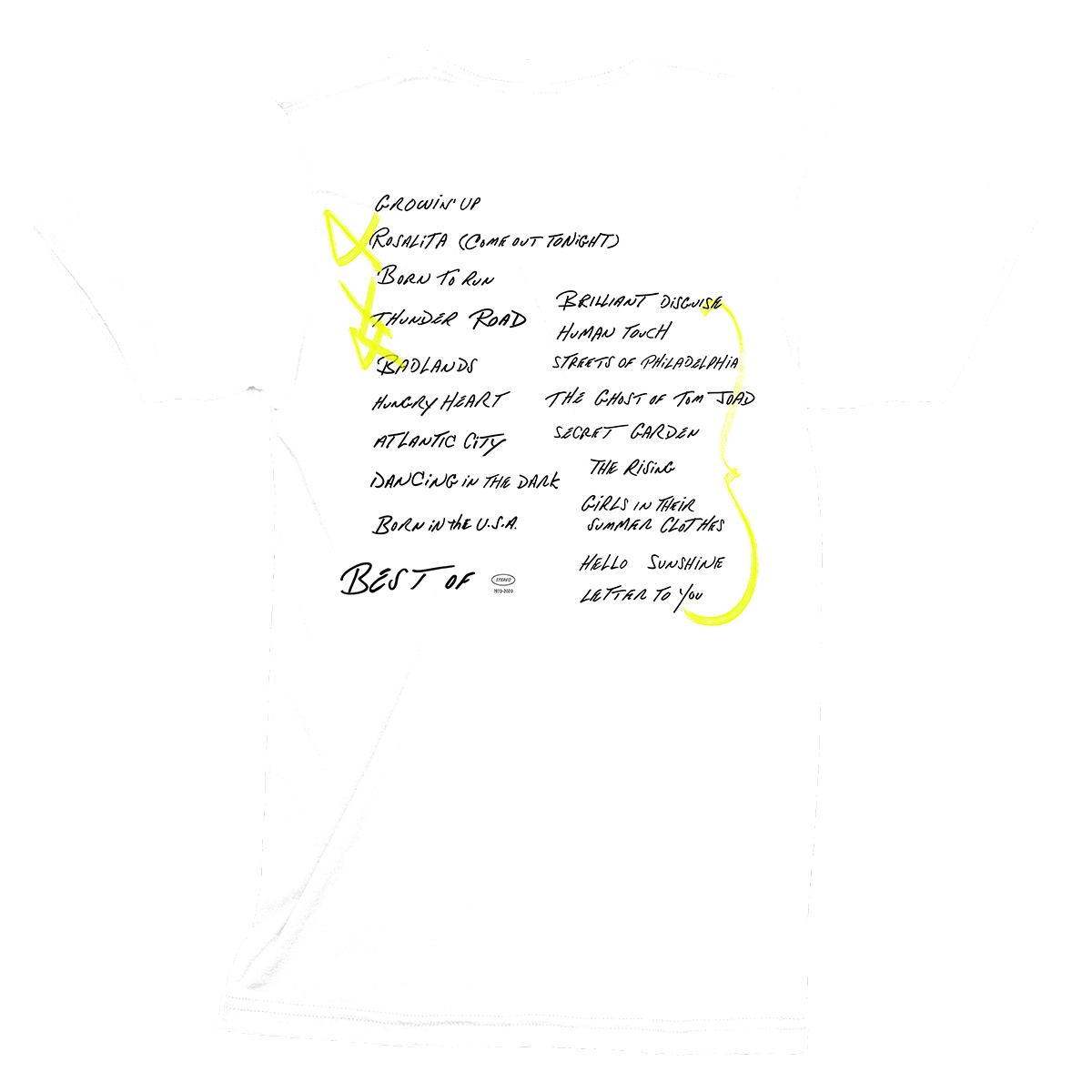 Best Of Bruce Springsteen White Tee