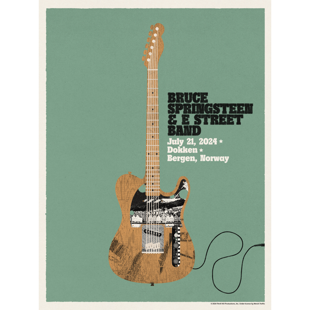 Bergen 21st July Bruce Springsteen and E Street Band World Tour 2024 Poster - Limited Edition