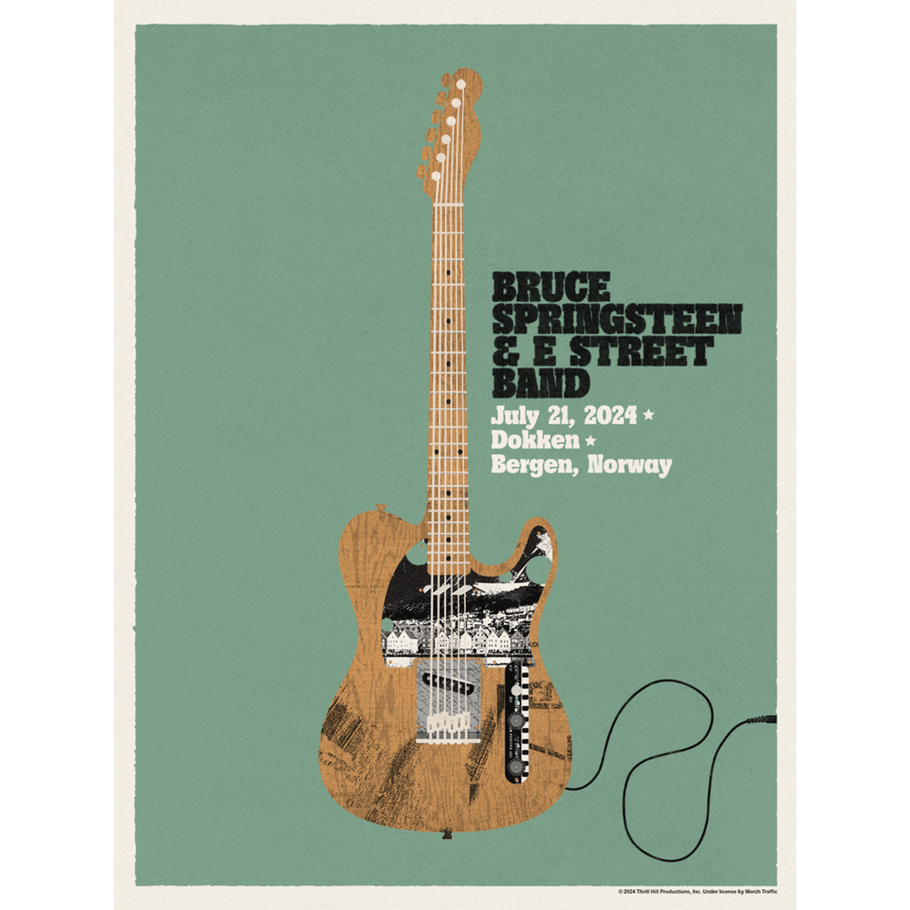 Bergen 21st July Bruce Springsteen and E Street Band World Tour 2024 Poster - Limited Edition