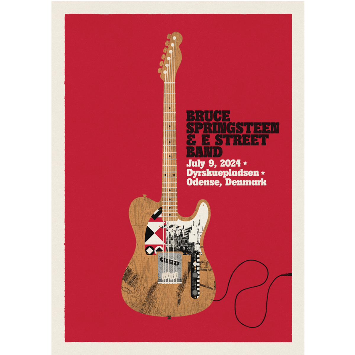 Denmark 9th July Bruce Springsteen and E Street Band World Tour 2024 Poster - Limited Edition