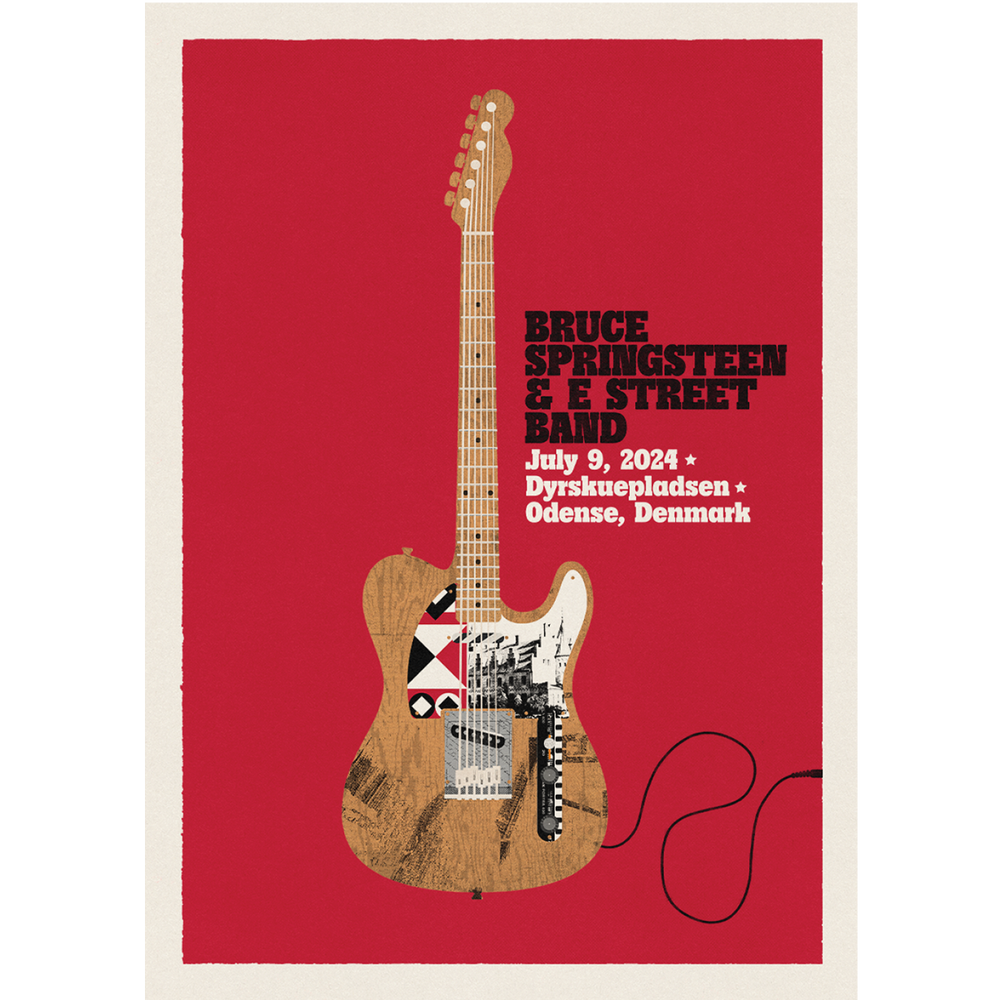 Denmark 9th July Bruce Springsteen and E Street Band World Tour 2024 Poster - Limited Edition