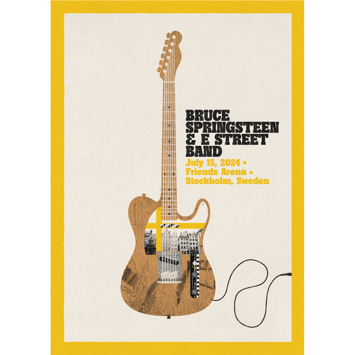 Stockholm 15th July Bruce Springsteen and E Street Band World Tour 2024 Poster - Limited Edition