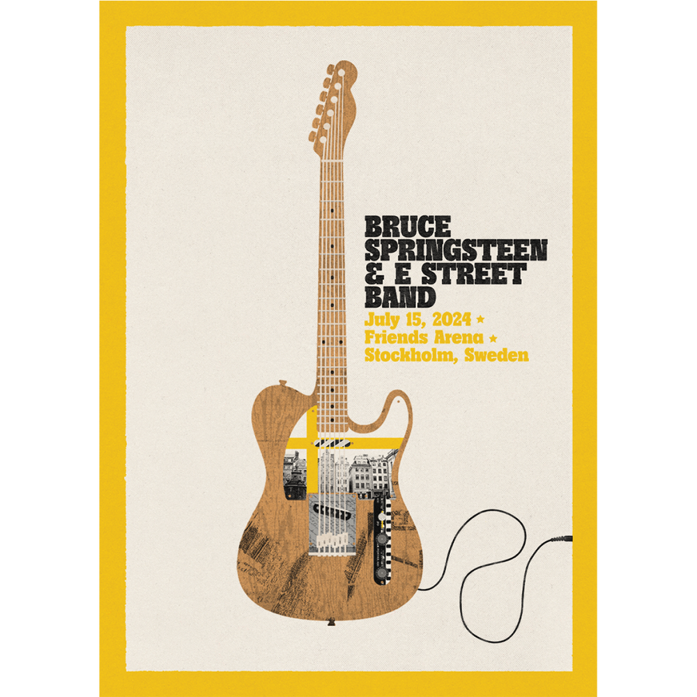 Stockholm 15th July Bruce Springsteen and E Street Band World Tour 2024 Poster - Limited Edition
